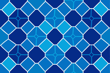 Naklejka premium Abstract blue geometric seamless pattern with square tiles, perfect for modern vector design or a retro textile backdrop