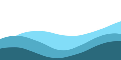 Blue water wave line deep sea pattern background banner vector illustration.