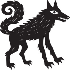 Black Wolf Silhouette Illustration 