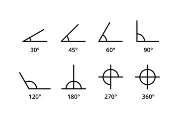 Angles line vector icons set