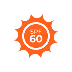 SPF 60 flat vector icon
