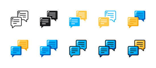 Communication icon for chat, messaging, conversation, collaboration, customer support, teamwork, business communication, and digital dialogue.