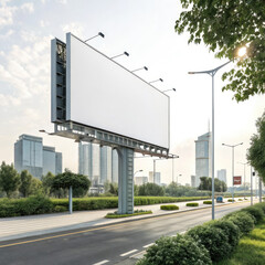 Fototapeta premium blank billboard on the street