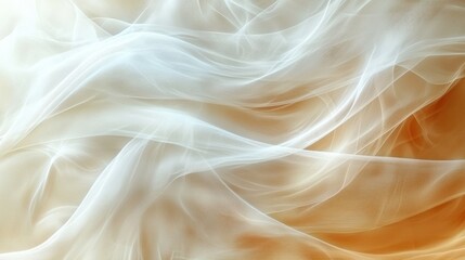 Obraz premium Soft, flowing, translucent fabric, with a gradient of light beige to peach