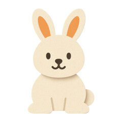 PNG Cute paper-style bunny illustration.
