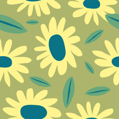 Cute sunflower pattern background vector design