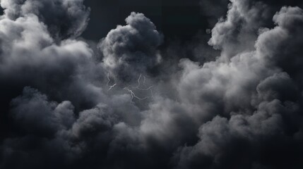 Fototapeta premium Dramatic sky with dark ominous clouds and the glimpse of lightning bolts