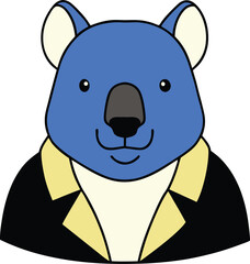 Fototapeta premium Charming Blue Koala in a Smart Suit A Unique Illustration