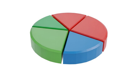 Obraz premium Colorful 3D Pie Chart on White Background