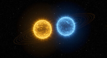 Fototapeta premium Twinkling Binary Star System 