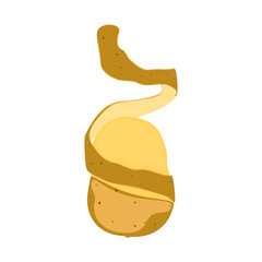 Potato head, fresh potato peeled into spiral shape, delicious, fun and crunchy street snack. Vector illustration suitable for fast food menu or other menu, isolated on white background.