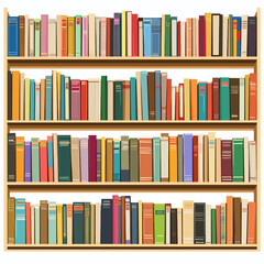 Library books isolated on white 