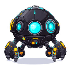 blue screen robot isolated 