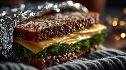 Sandwich Keju dan Sayuran dalam Bungkus Aluminium Foil
