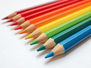 Fototapeta premium colored pencils on white background