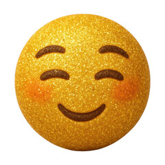 Fototapeta premium PNG Glittery smiling emoji illustration.
