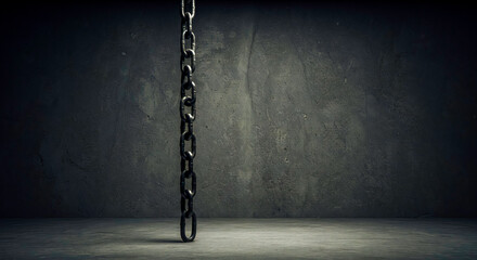 Hanging Metal Chain on Concrete Wal