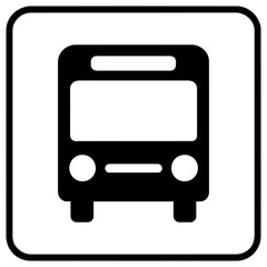 Bus icon airport shuttle or public transport vehicle with transparent background

