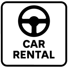 Rental car service icon with compact vehicle and key symbol transparent background
