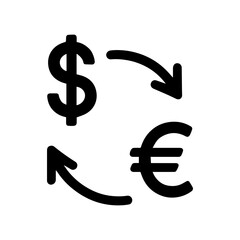 Currency exchange foreign money conversion icon with transparent background
