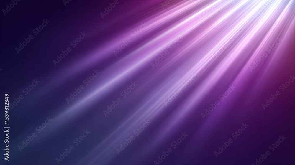 Aufkleber Light rays with gradient background from deep purple to violet create soft glowing effect with smooth layered beams shining diagonally