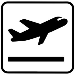Obraz premium Airplane in flight icon showing commercial aircraft flying in sky with wings extended and streamlined body transparent background 
