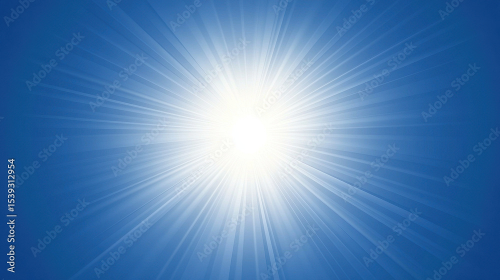 Poster bright radial light pattern on steel blue background creates vibrant and energetic visual effect wit