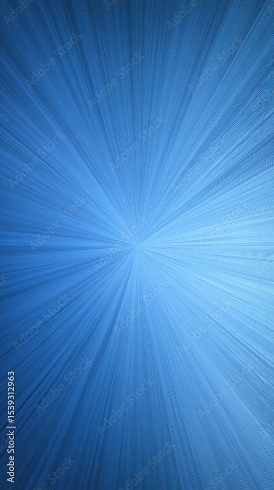 Poster Blue radial light pattern background with dynamic lines creating sense of motion and depth in steel blue tone