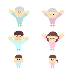 万歳する家族のアイコン