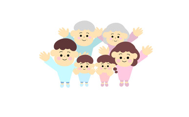 両手を伸ばすかわいい家族のアイコン