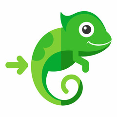 Friendly green chameleon cartoon illustration