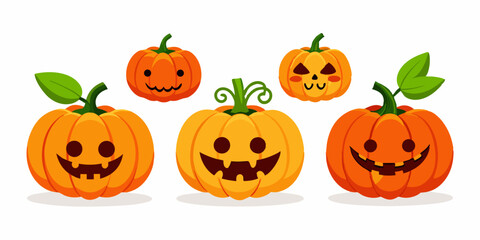 set of pumpkins