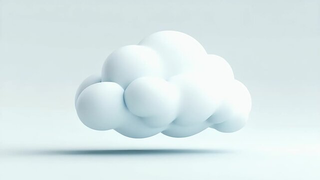 3D Rendered Cloud Icon on a Light Background