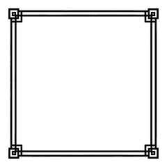 Obraz premium Elegant Frame: An intricate, geometric black frame with a classical design, perfect for adding a touch of sophistication to your design projects.