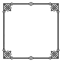 Obraz premium Elegant Decorative Frame: A simple yet stylish square frame with intricate corner designs, perfect for adding a touch of class to your design.