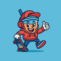 red boba drink tea skater