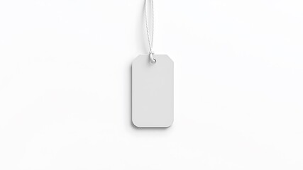 Fototapeta premium Blank white gift tag with string mockup