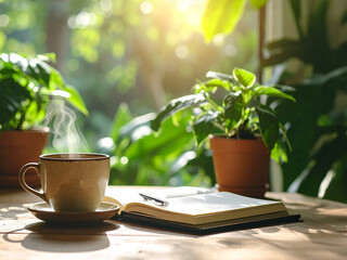 Mindful Start to the Day with Coffee and Journaling