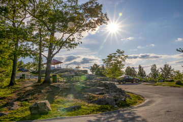 Lion's Lookout in Huntsville, Ontario offers stunning scenic views, perfect for relaxation and outdoor activities.