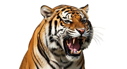 Obraz premium A powerful tiger displaying its sharp teeth