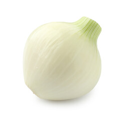 One whole ripe onion isolated on white