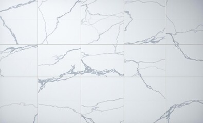 Obraz premium A luxurious seamless glitter pattern featuring a high-resolution top view of natural white grey marble tiles offers a touch of elegance and sophistication to any space both indoors and outdoors