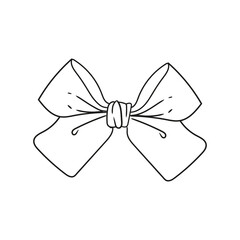 Decorative bow. Gift ribbon drawings, Hand-drawn silk ribbon accessory. Decoration, gift.