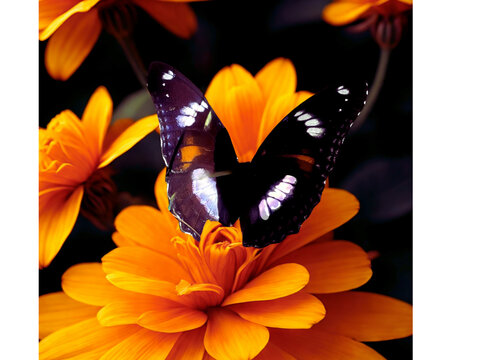 orange and black butterfly on orange flower