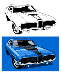 1970 Blue Muscle Car Legend