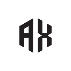 Modern Monogram "AX" Logo Design in Black