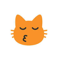 Kissing Cat Face with Closed Eyes