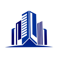 Fototapeta premium Modern city logo, skyscrapers. Vector illustration