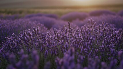 Obraz premium Lavender Field Sunrise