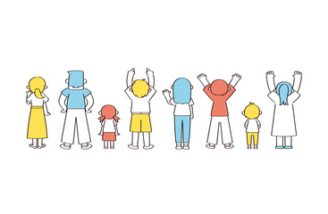 後姿の人物イラストセット